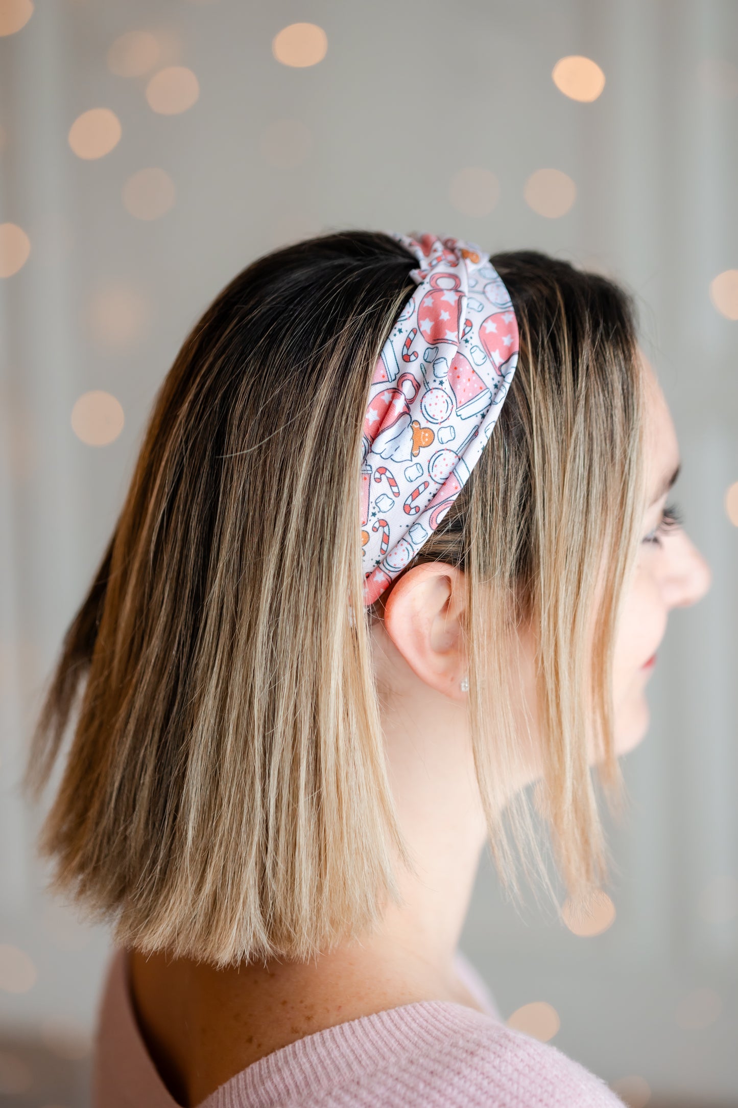 Pink Peppermint Stretch Twist Headband