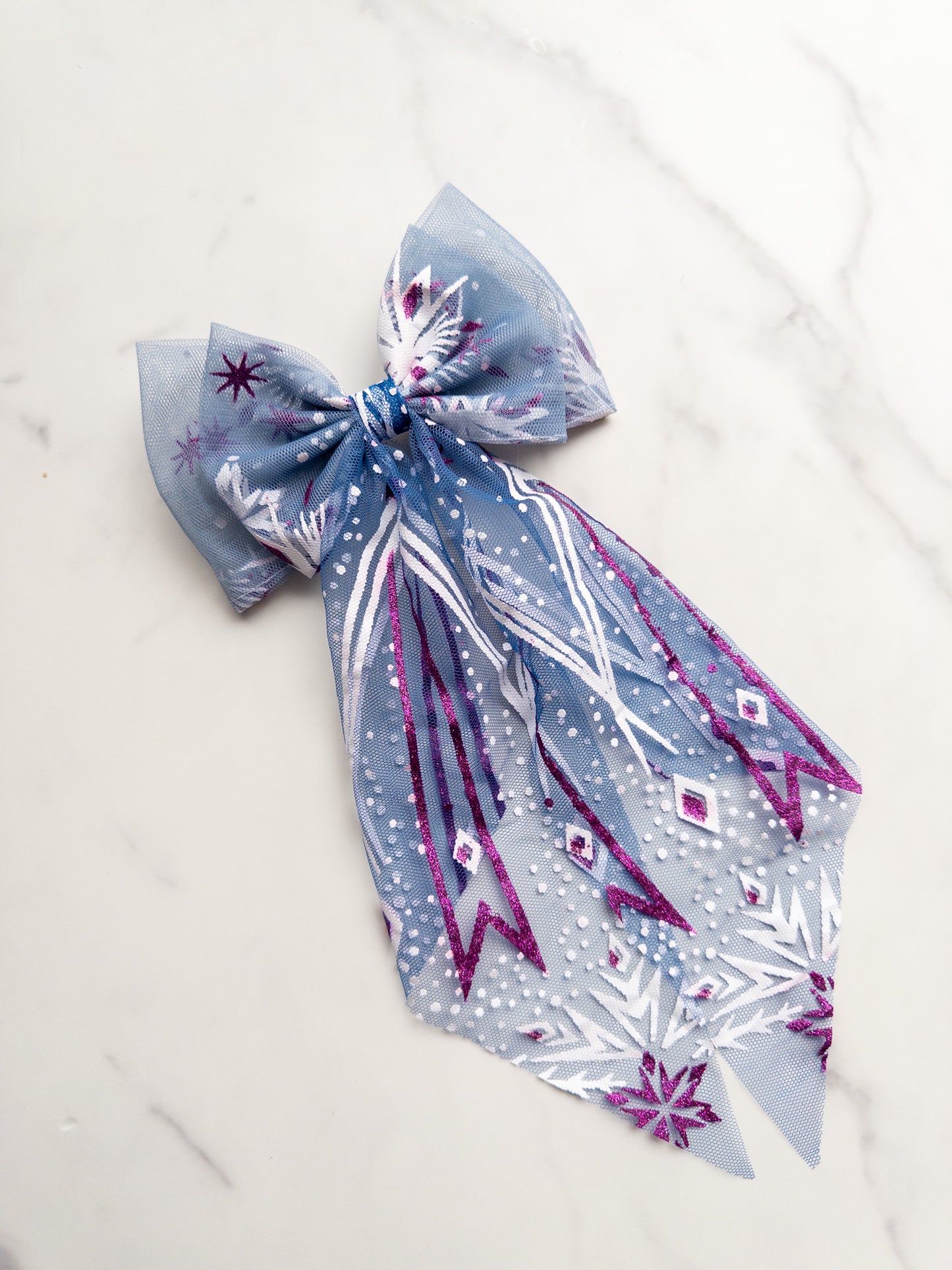 Let It Snow Tulle Hair Bows