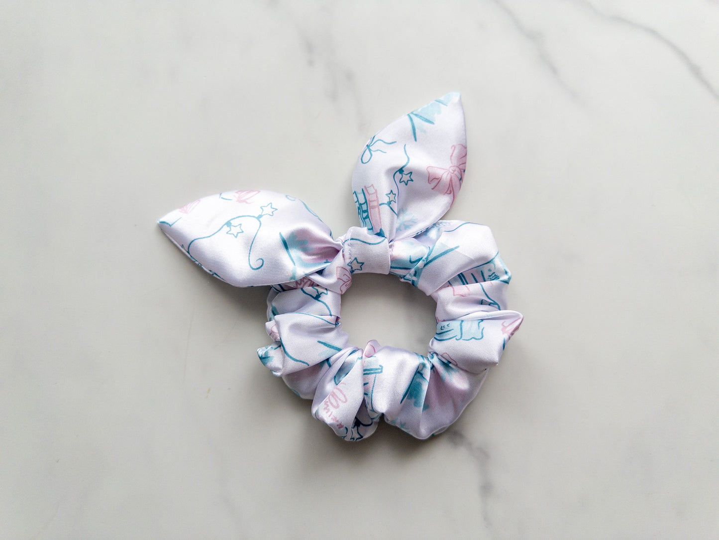 Satin Winter Carnival Bow Scrunchie