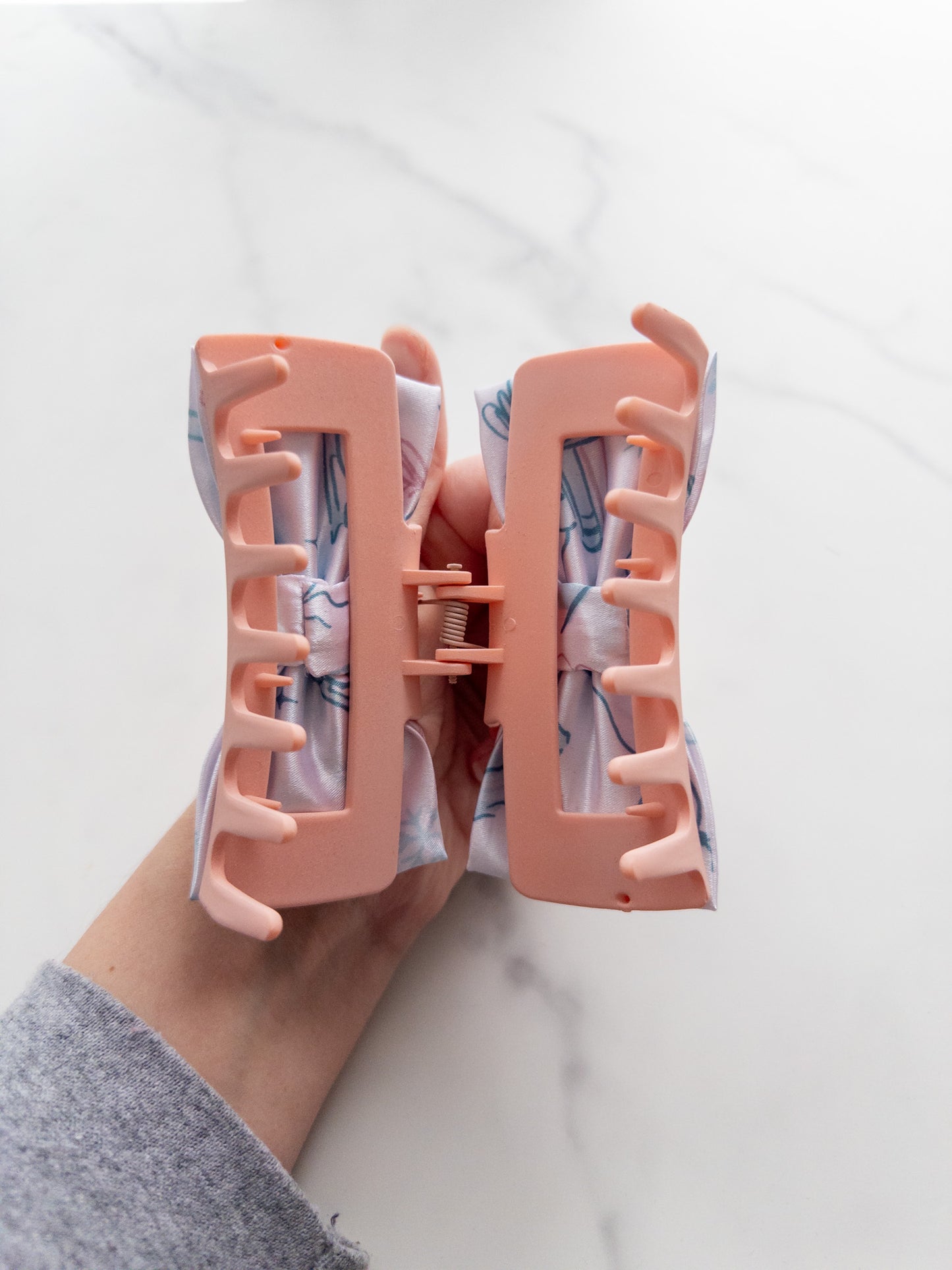 Winter Carnival Satin Bow Claw Clip