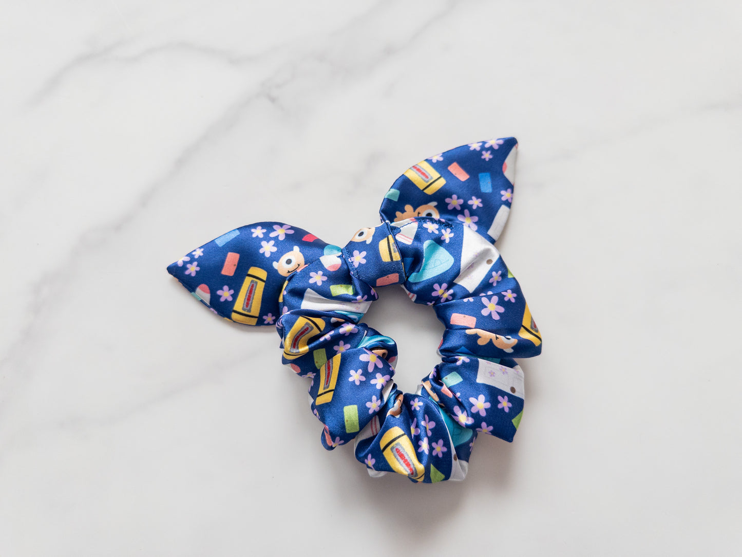 Satin Monsters Bow Scrunchie