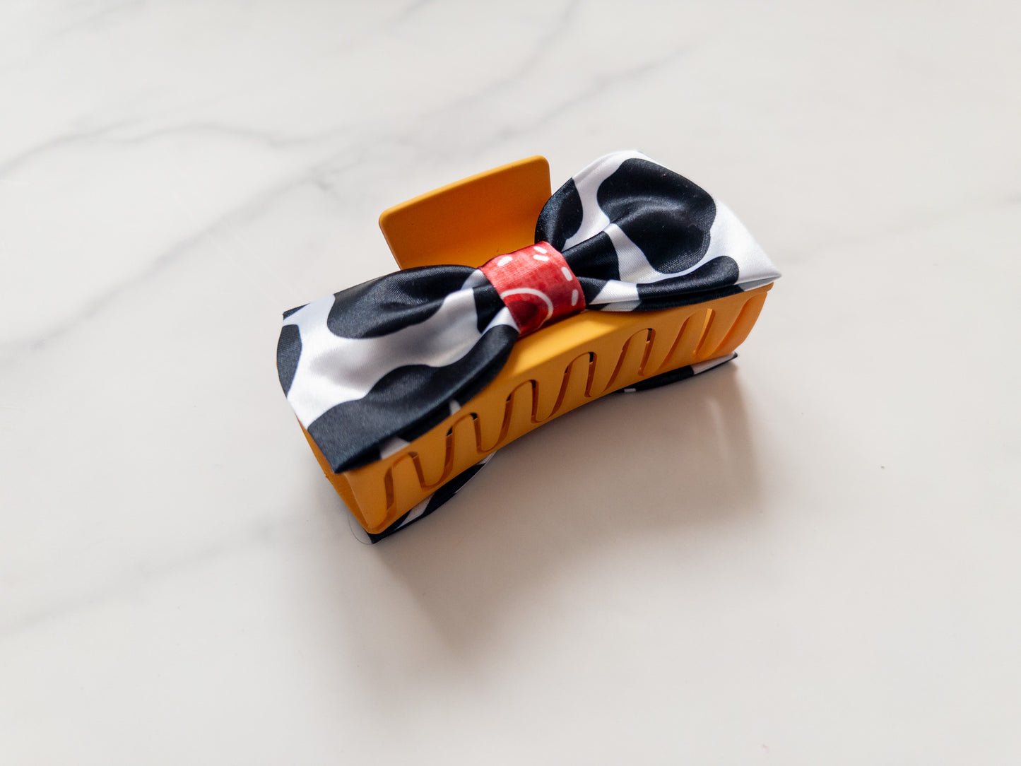 The Sheriff Satin Bow Claw Clip