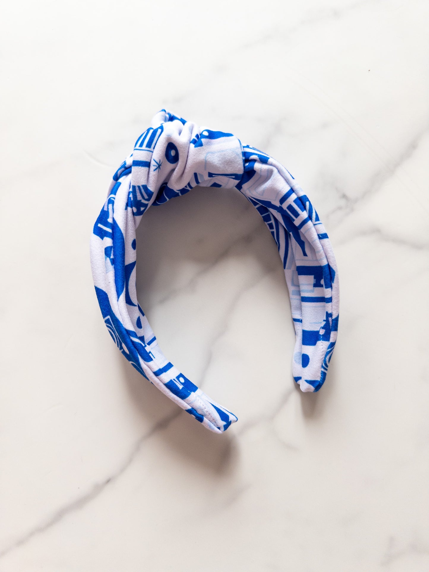 Blue Droid Top Knot Headband