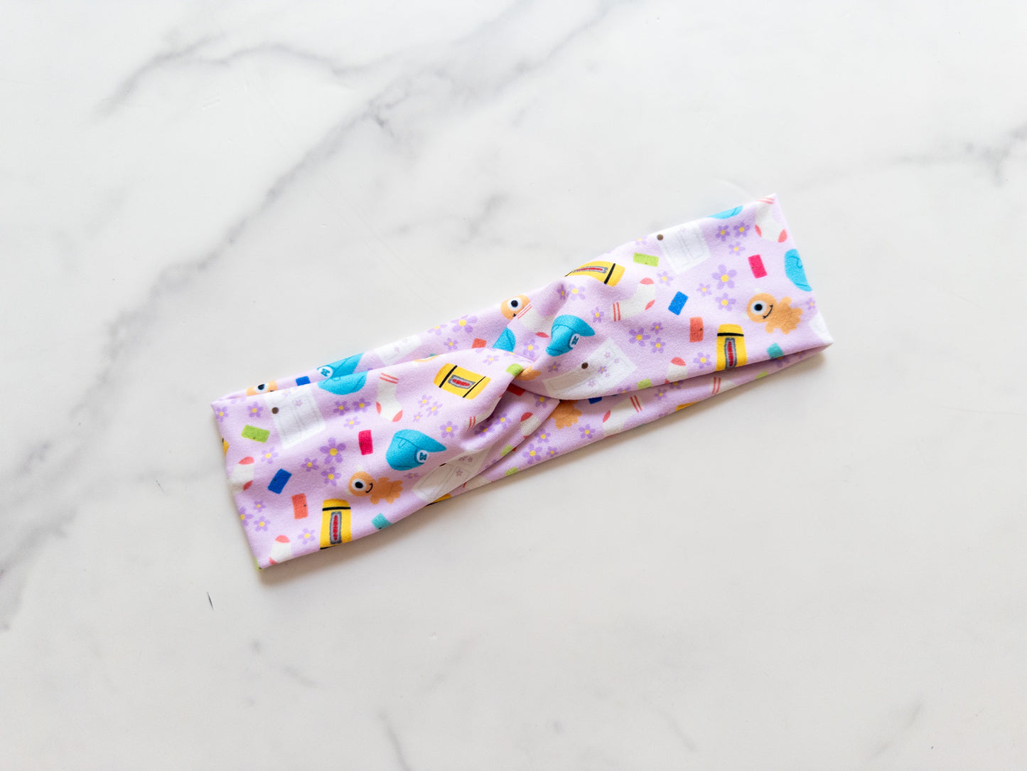 Pink Monsters Stretch Twist Headband