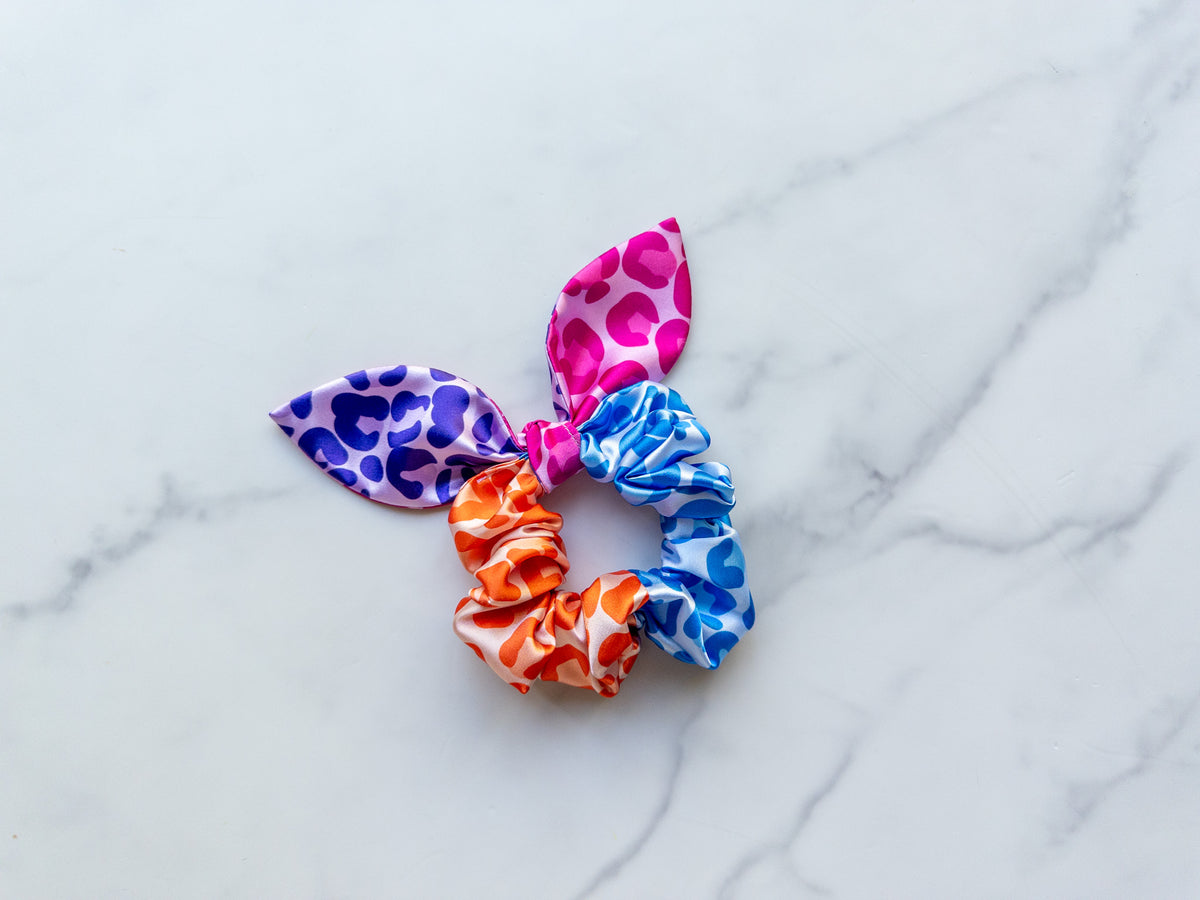 Satin Cheetah-licious Bow Scrunchie