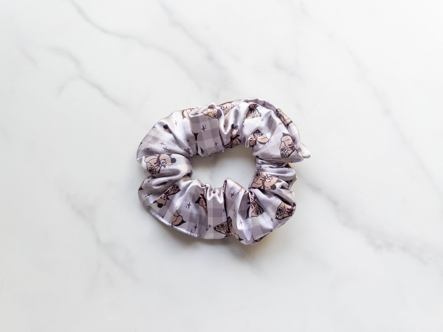 Satin Spooky Bears Scrunchie