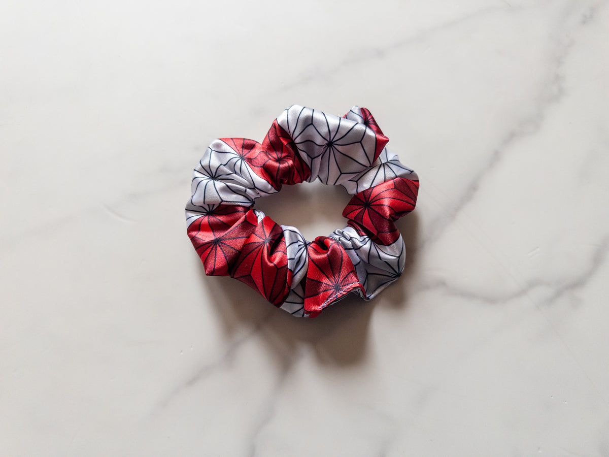 Satin Candy Cane Earth Scrunchie