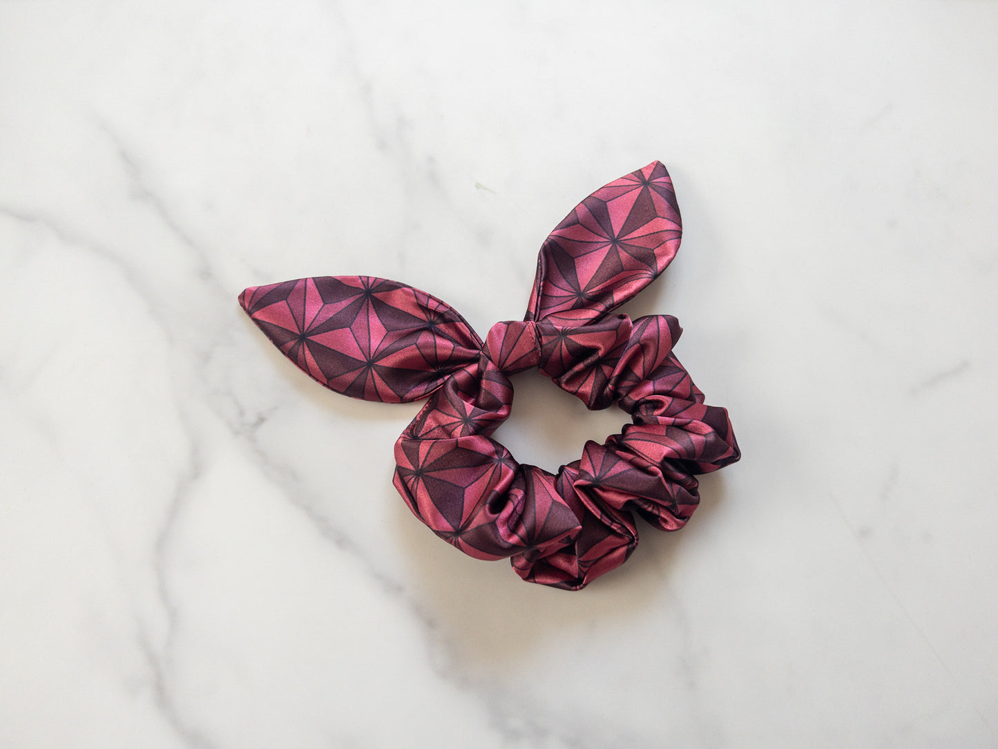 Satin Wine & Miraculous Bow Scrunchie