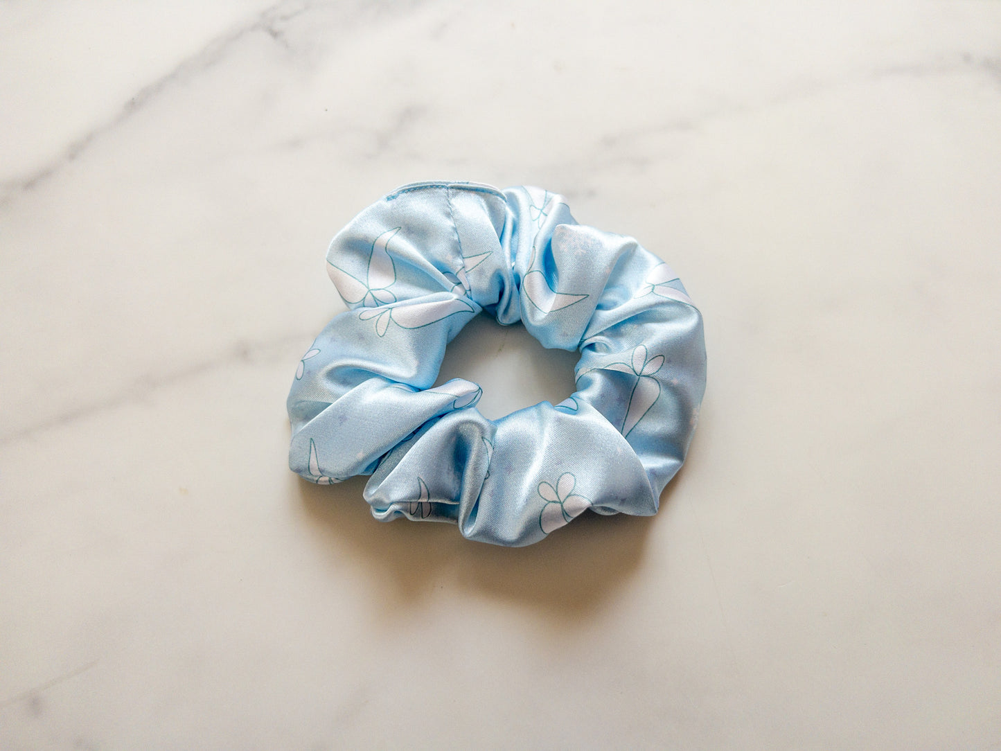 Satin Two Fairies Born Of The Same Laugh Scrunchie