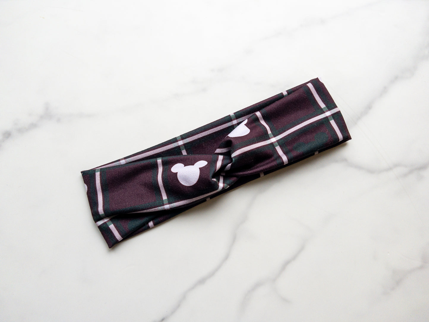 Mousey Plaid Stretch Twist Headband