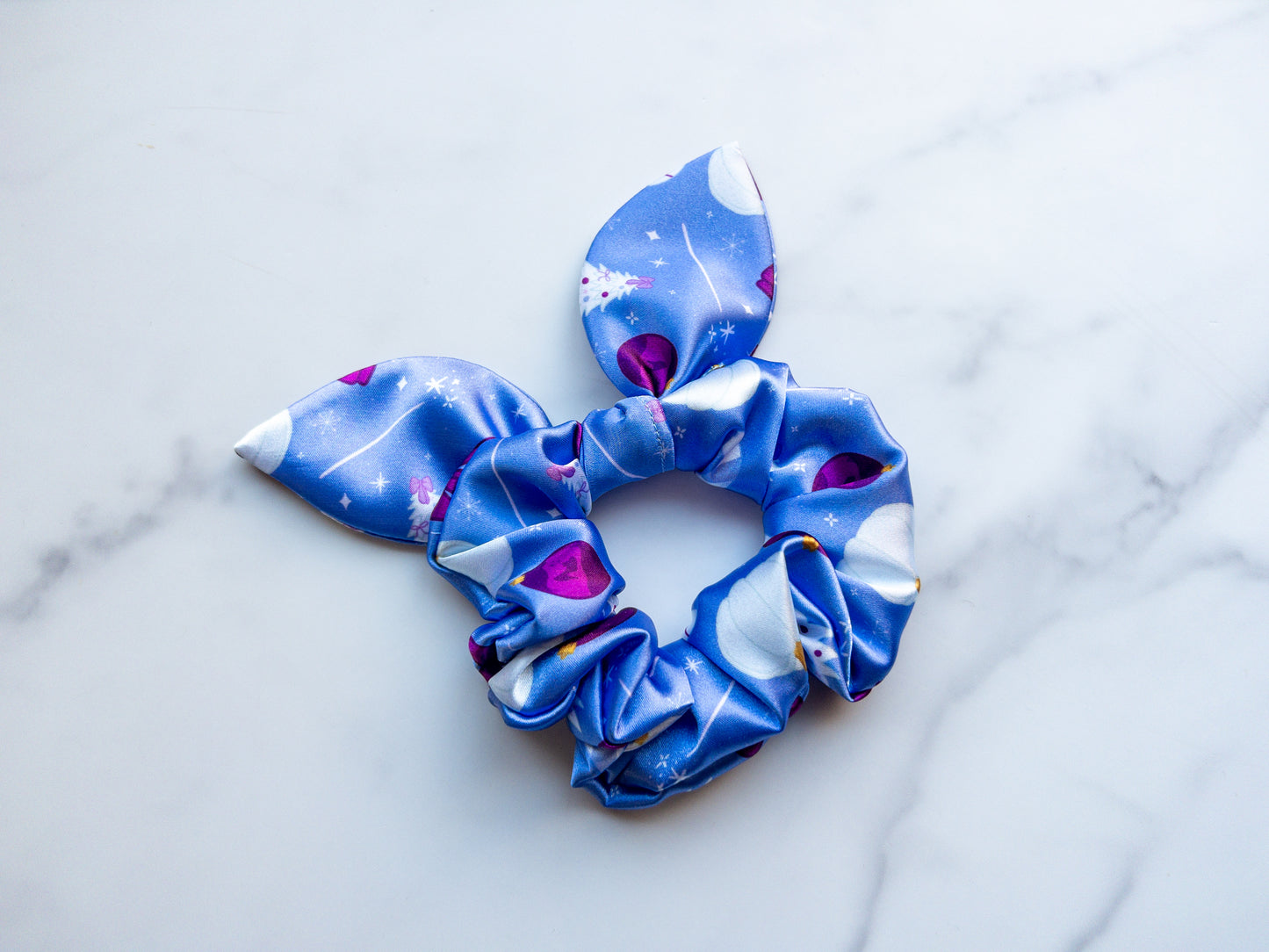Satin A Very Fairy G Christmas Bow Scrunchie