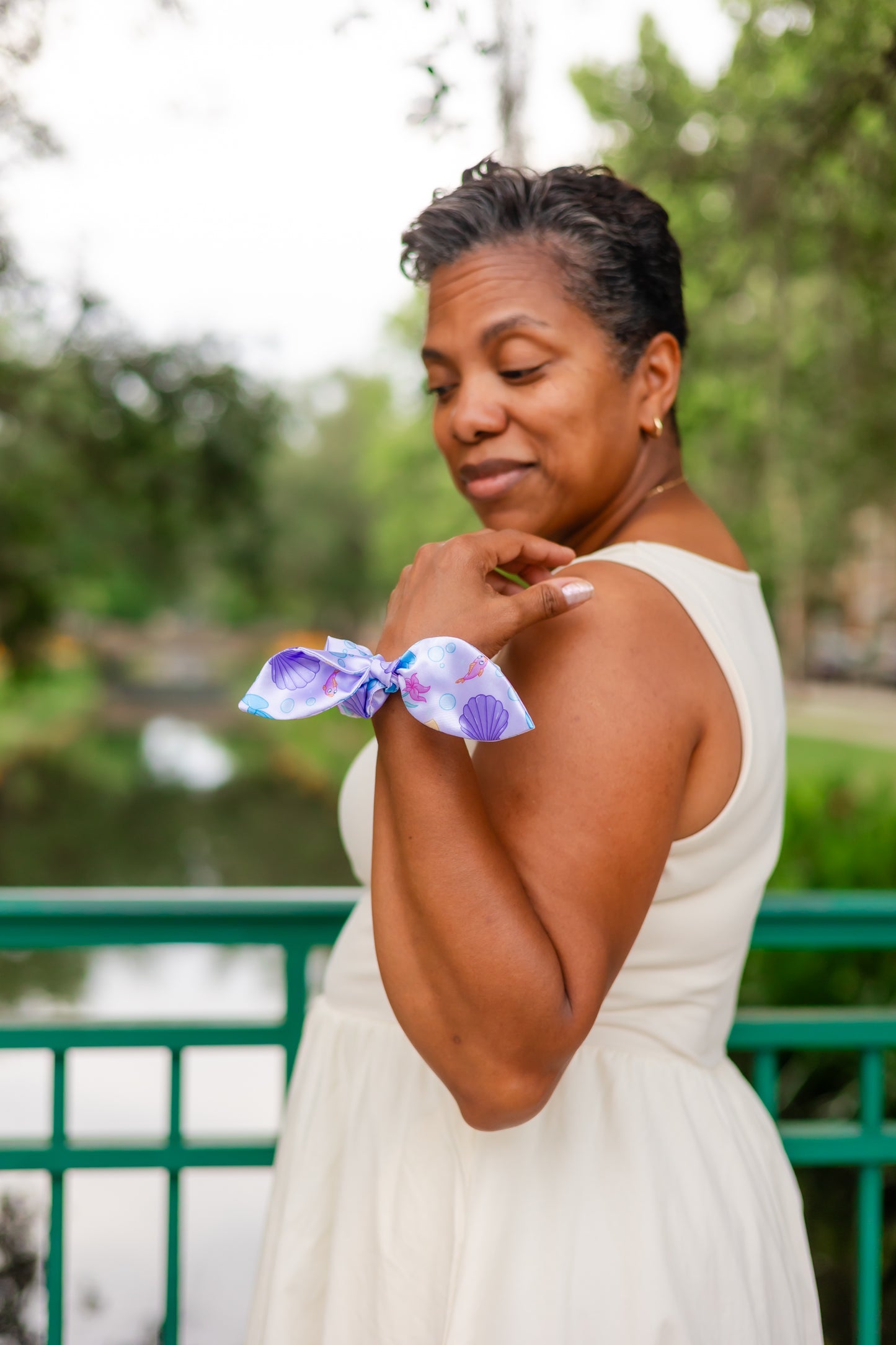 Satin Life Is The Bubbles Bow Scrunchie