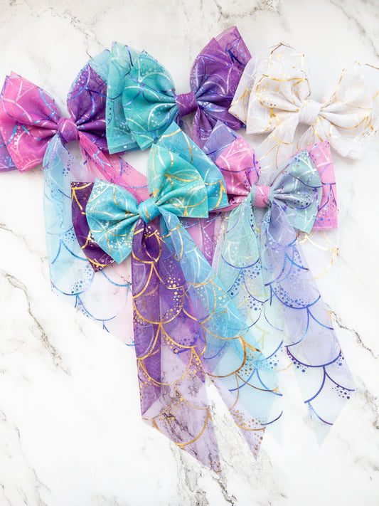 Mermaid Magic Tulle Hair Bow