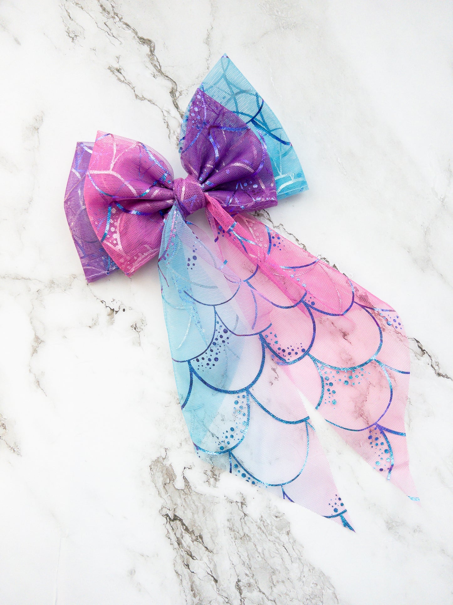 Mermaid Magic Tulle Hair Bow