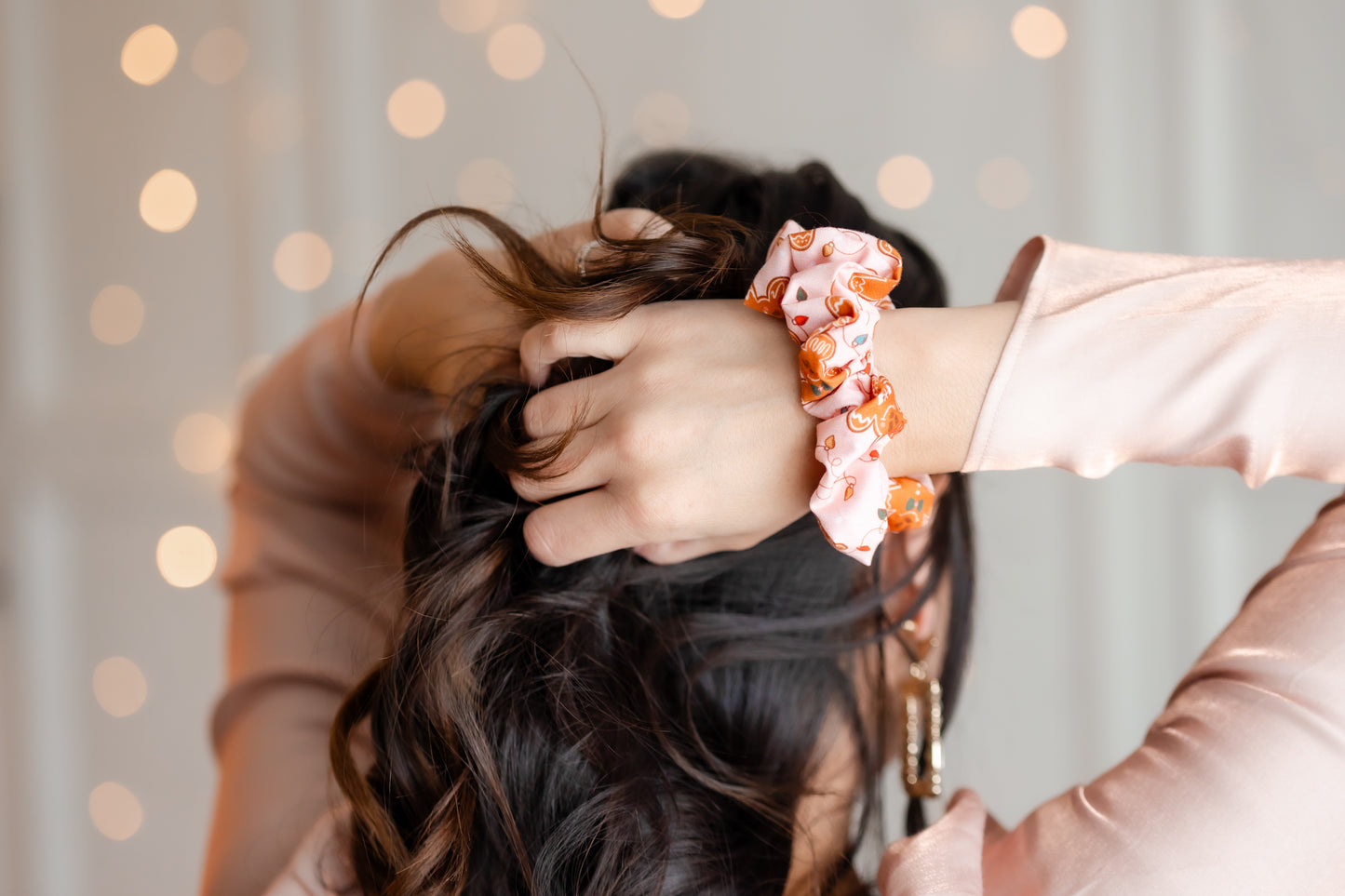 Pink Gingerbread Magic Scrunchie