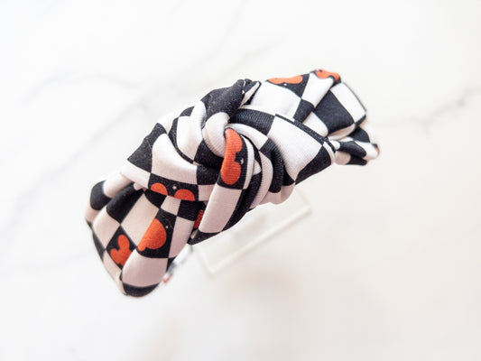 Halloween Checkered Magic Top Knot Headband