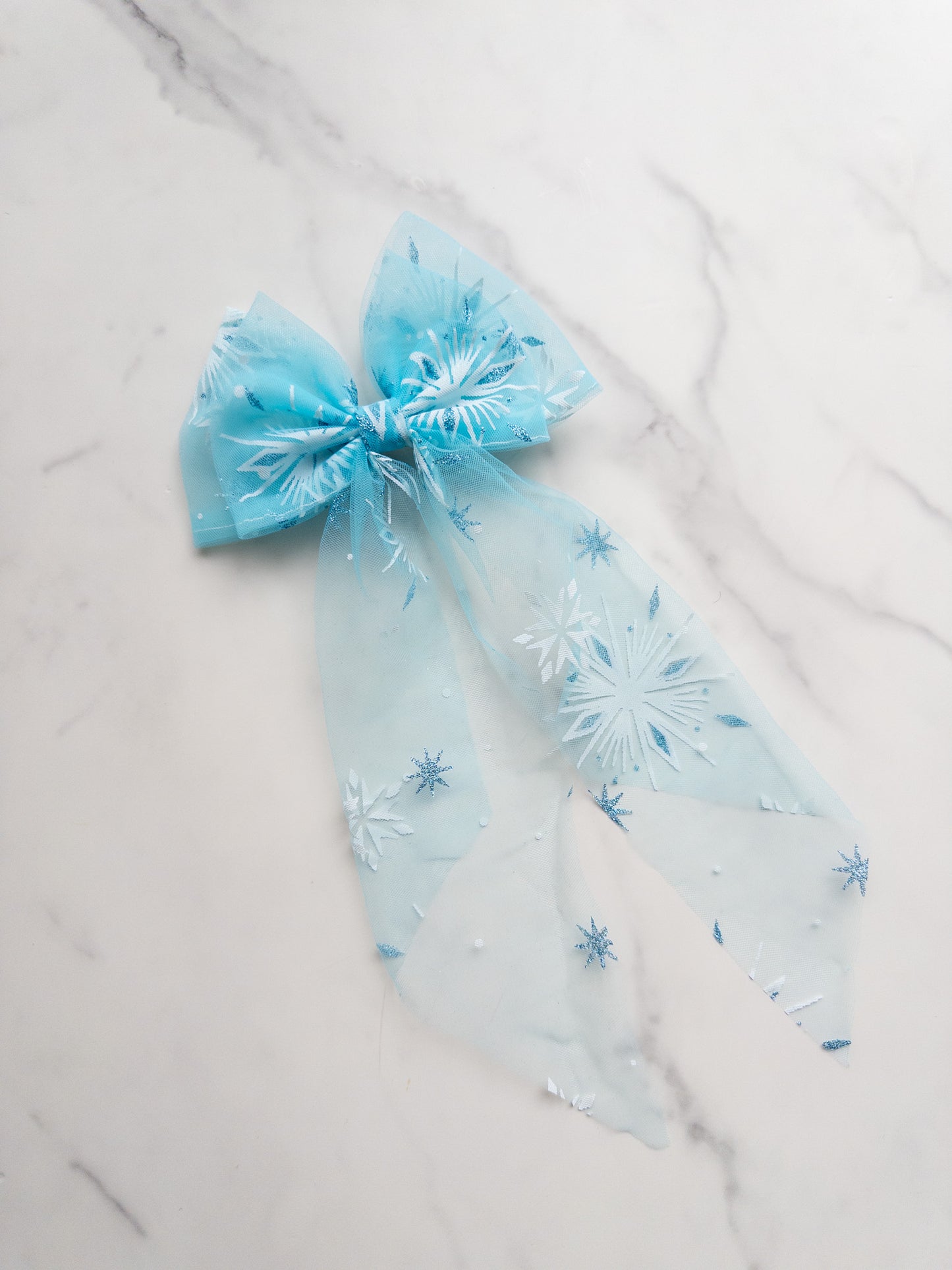 Let It Snow Tulle Hair Bows