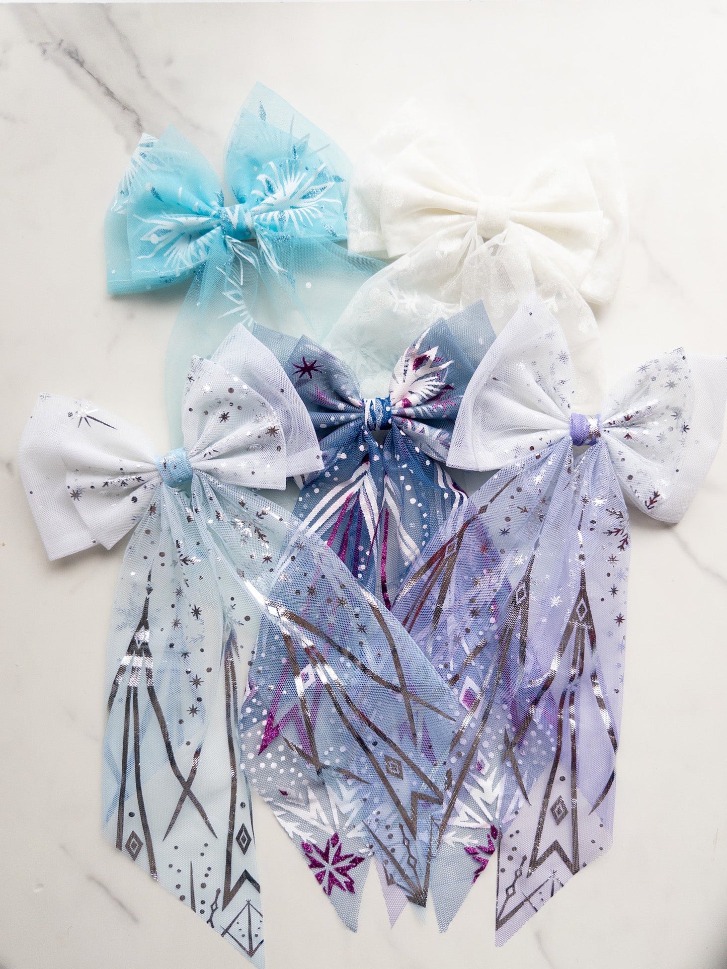 Let It Snow Tulle Hair Bows