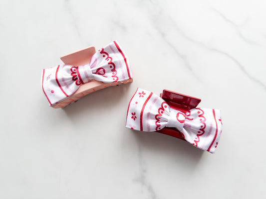 Be Mine Satin Bow Claw Clip