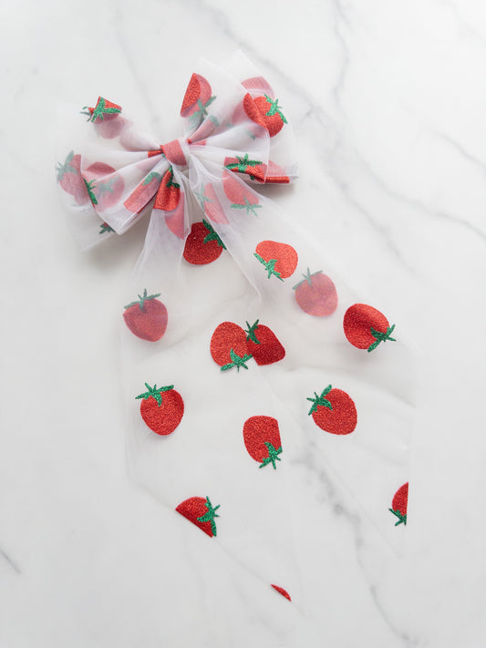 Berry Sweet Tulle Hair Bow