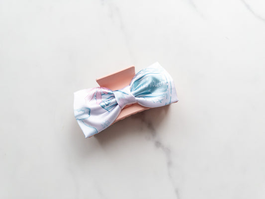 Winter Carnival Satin Bow Claw Clip
