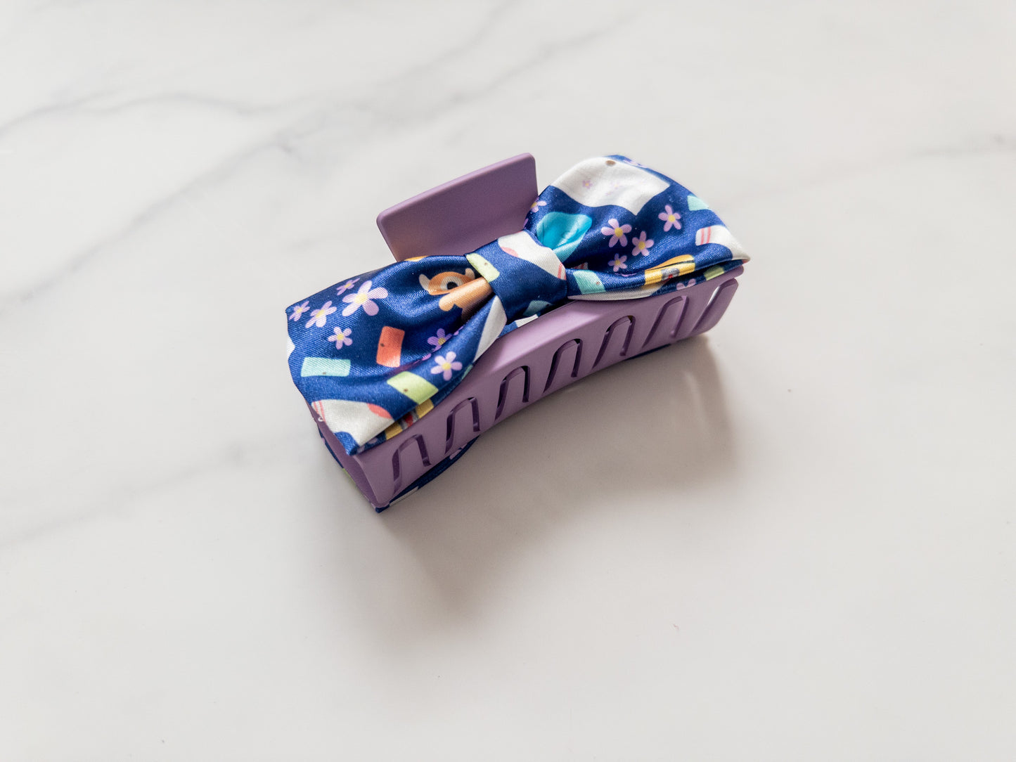 Monsters Satin Bow Claw Clip