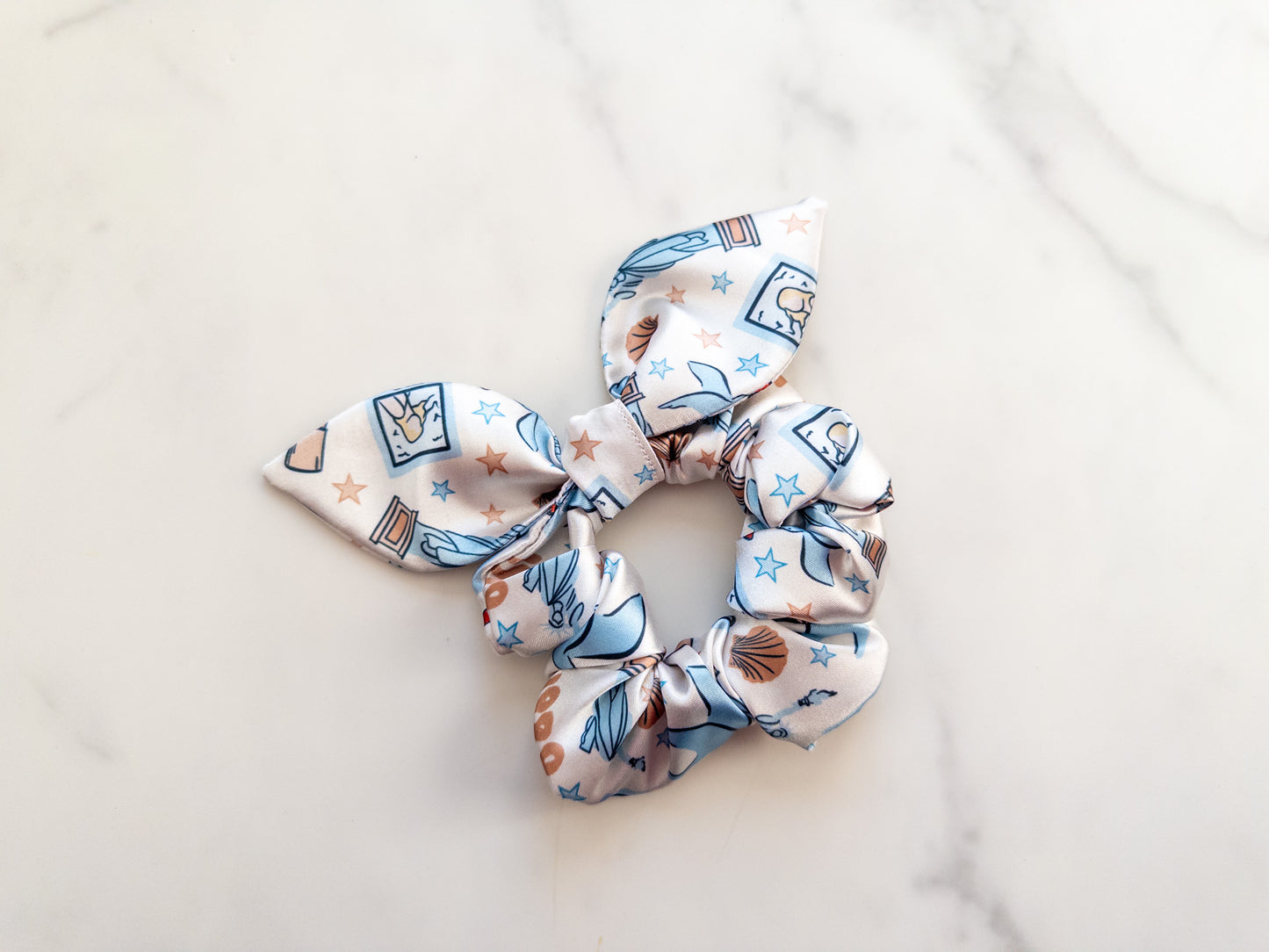 Satin Welcome To NY Bow Scrunchie