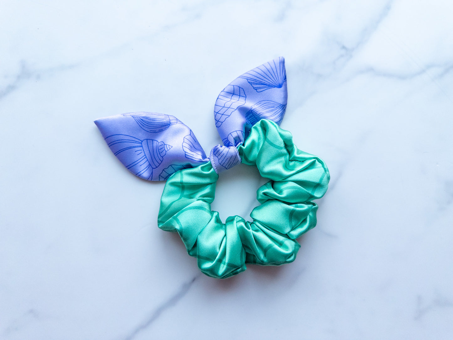 Satin Under The Sea Bow Scrunchie