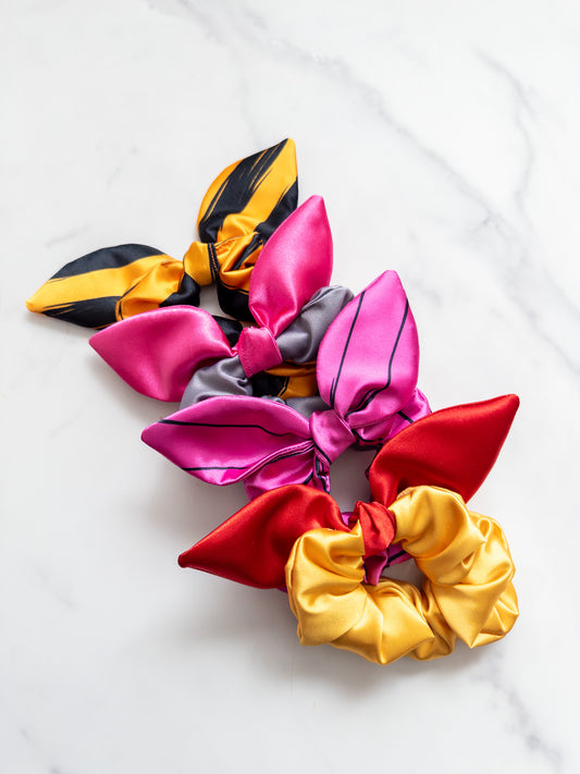 Satin Hundred Acre Friends Bow Scrunchie