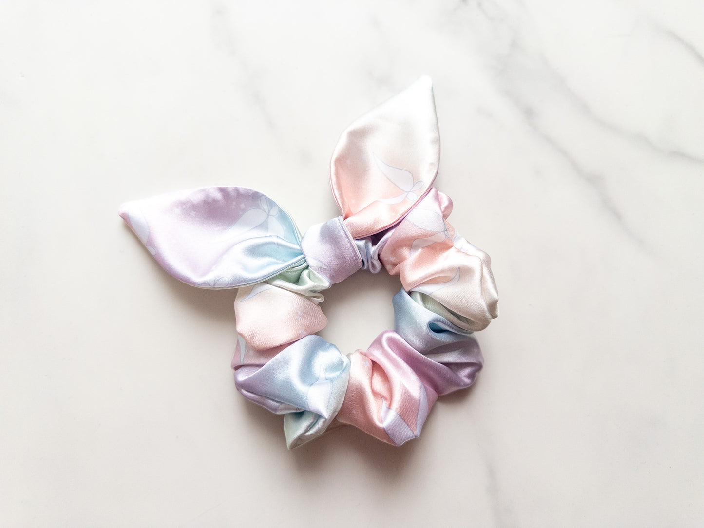 Satin Springtime Fairies Bow Scrunchie
