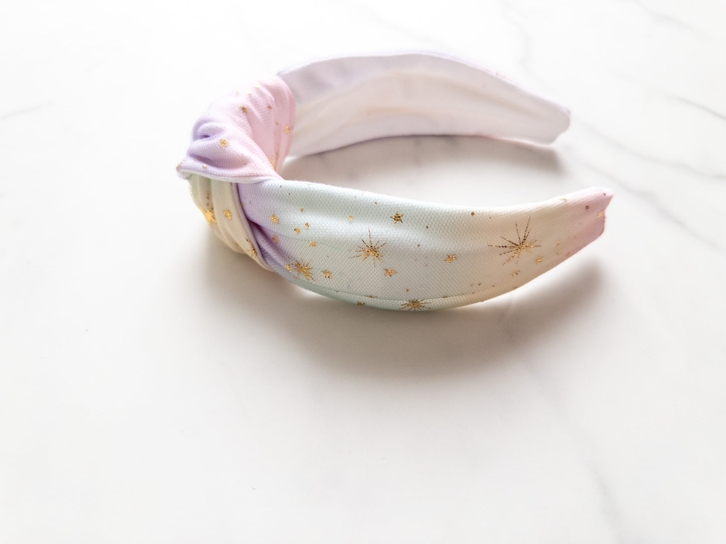 Pastel Rainbow Pixie Dust Top Knot Headband