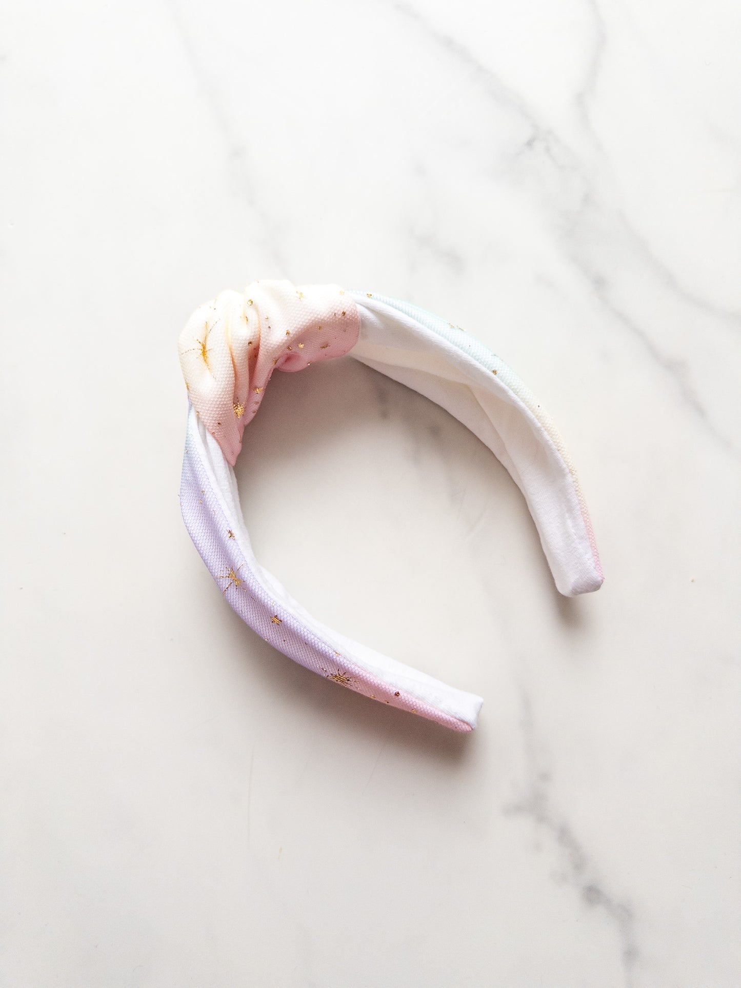 Pastel Rainbow Pixie Dust Top Knot Headband