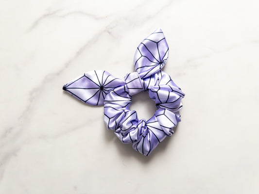 Satin Lavender Earth Bow Scrunchie