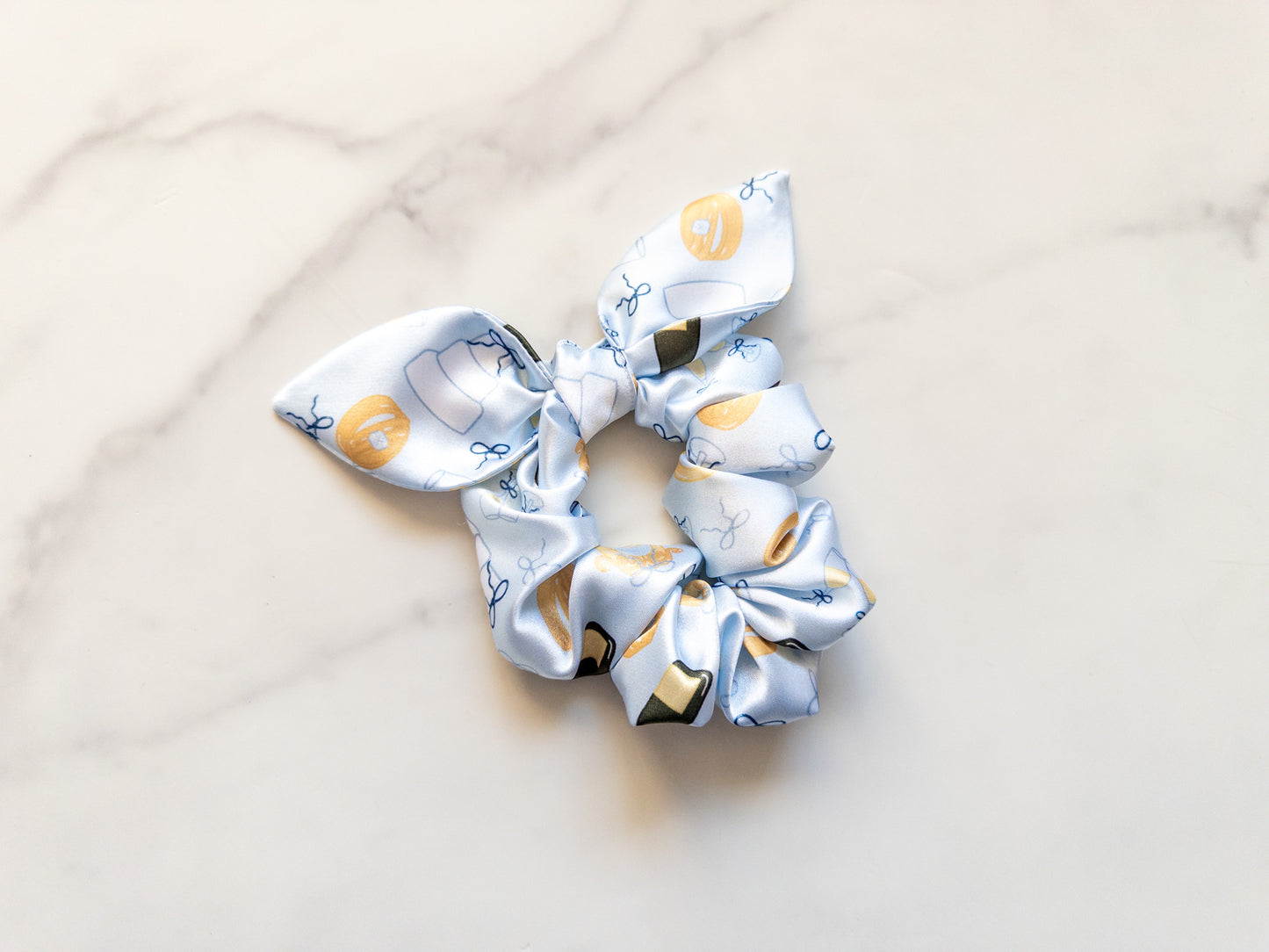 Satin Something Blue Bow Scrunchie