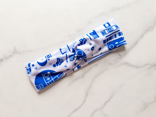 Blue Droid Stretch Twist Headband