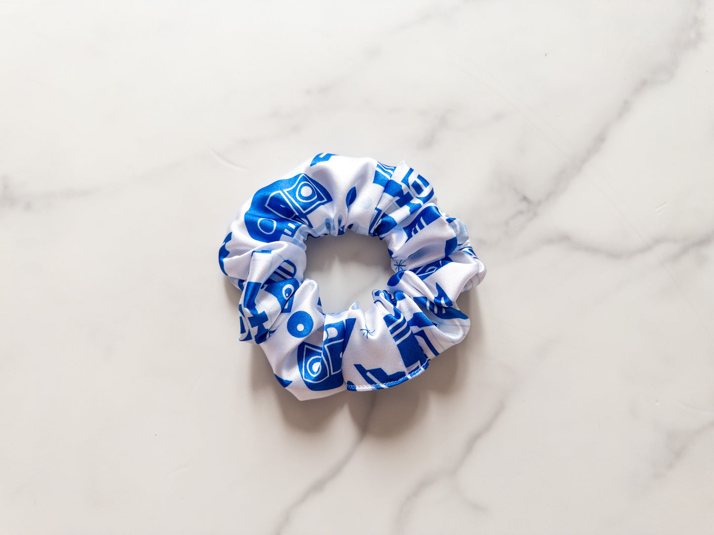 Satin Blue Droid Scrunchie