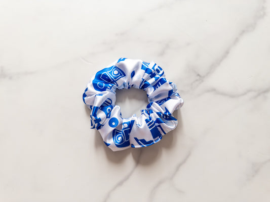 Satin Blue Droid Scrunchie