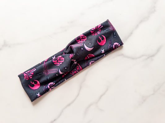 Pink Galaxy Stretch Twist Headband