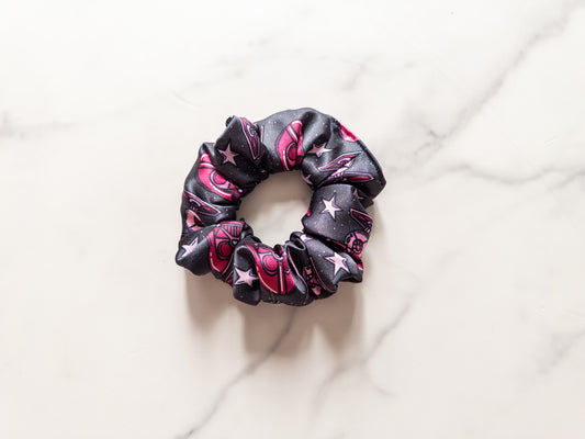 Satin Pink Galaxy Scrunchie