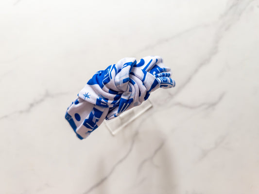 Blue Droid Top Knot Headband