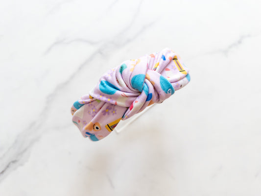 Pink Monsters Top Knot Headband