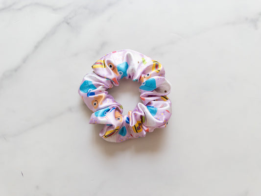 Satin Pink Monsters Scrunchie