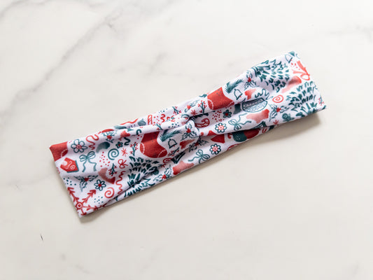 Christmas Doodles Stretch Twist Headband