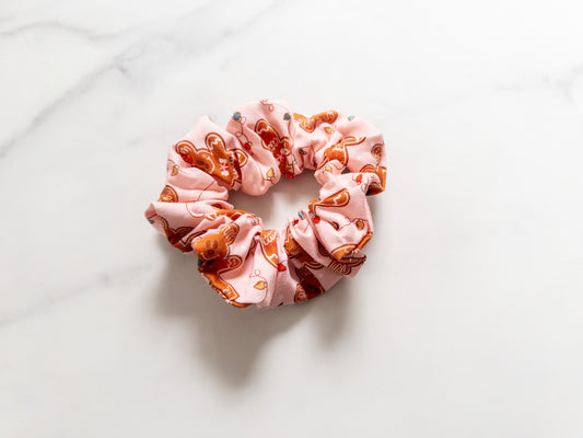 Pink Gingerbread Mice Scrunchie