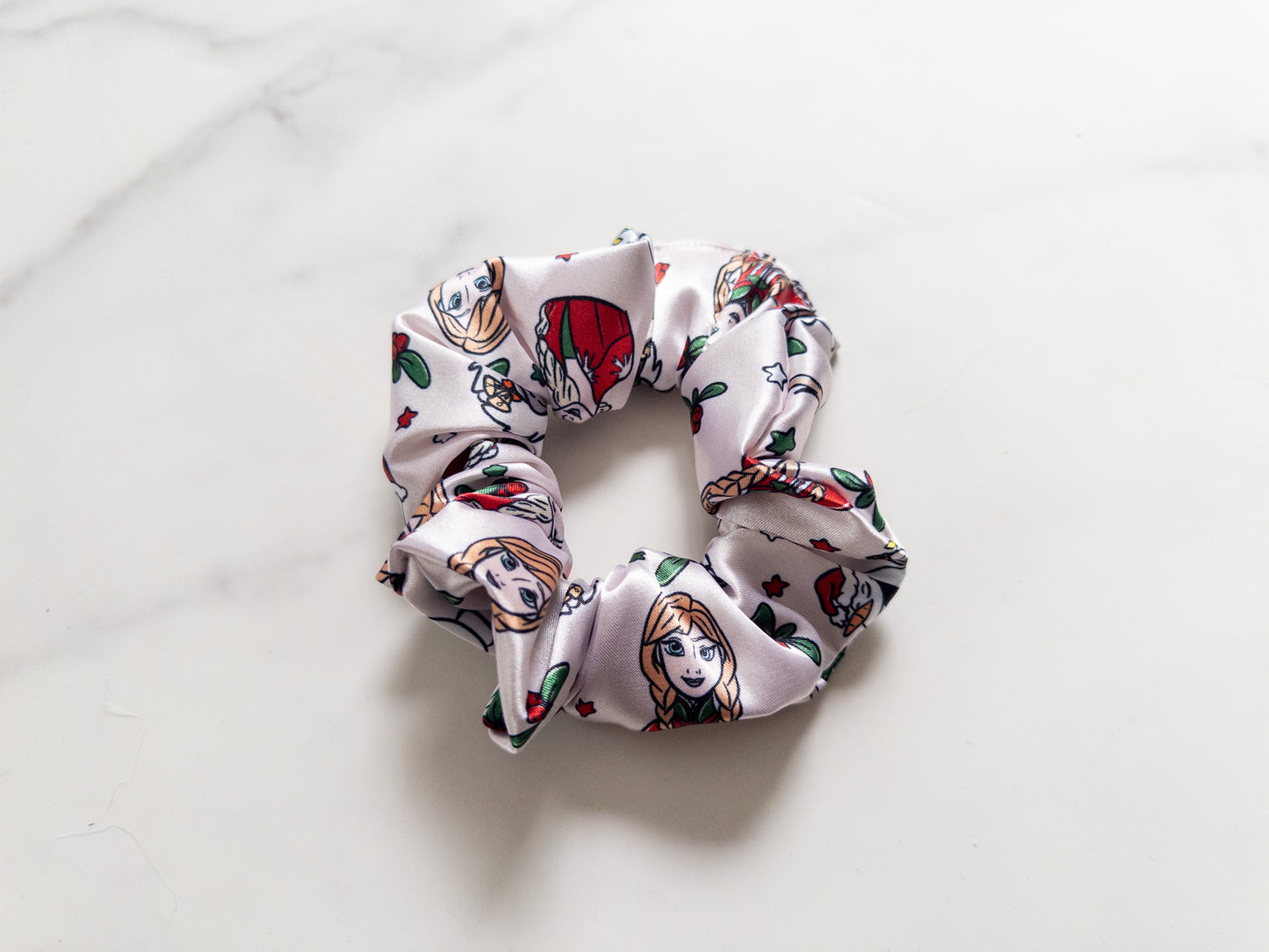 Satin Happy Merry Holly Jolly Scrunchie