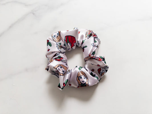 Satin Happy Merry Holly Jolly Scrunchie