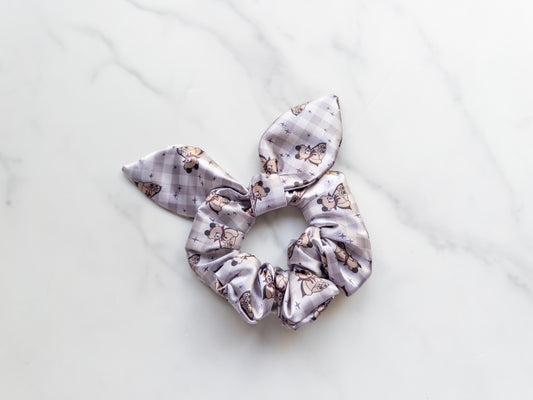 Satin Spooky Bears Bow Scrunchie