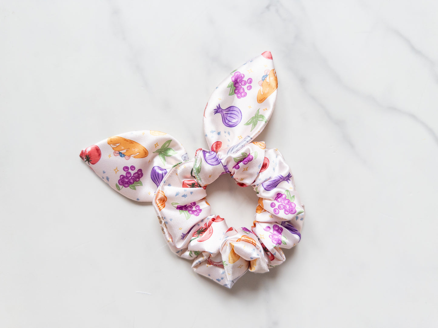 Satin Anyone Can Cook Bow Scrunchie