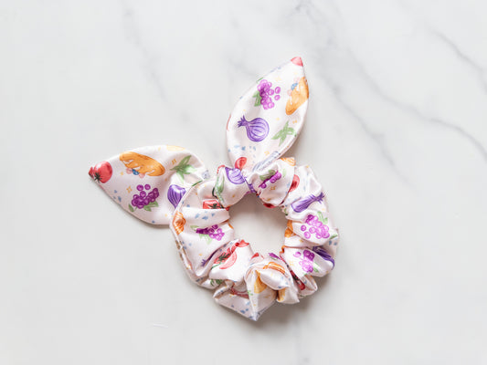 Satin Anyone Can Cook Bow Scrunchie