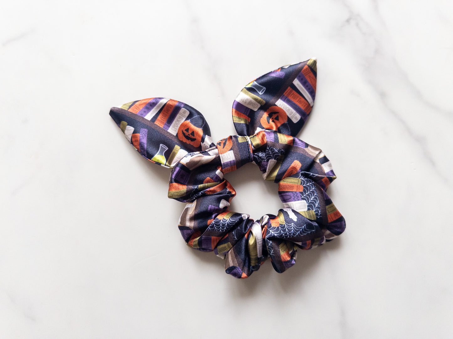 Satin Spooky Bookish Era Bow Scrunchie